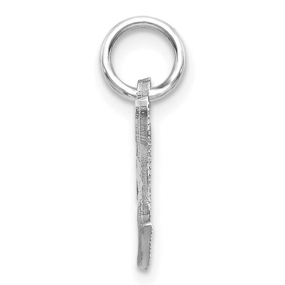 14k White Gold, Isabelle Collection, Mini Letter T Initial Charm - Picture 2 of 5